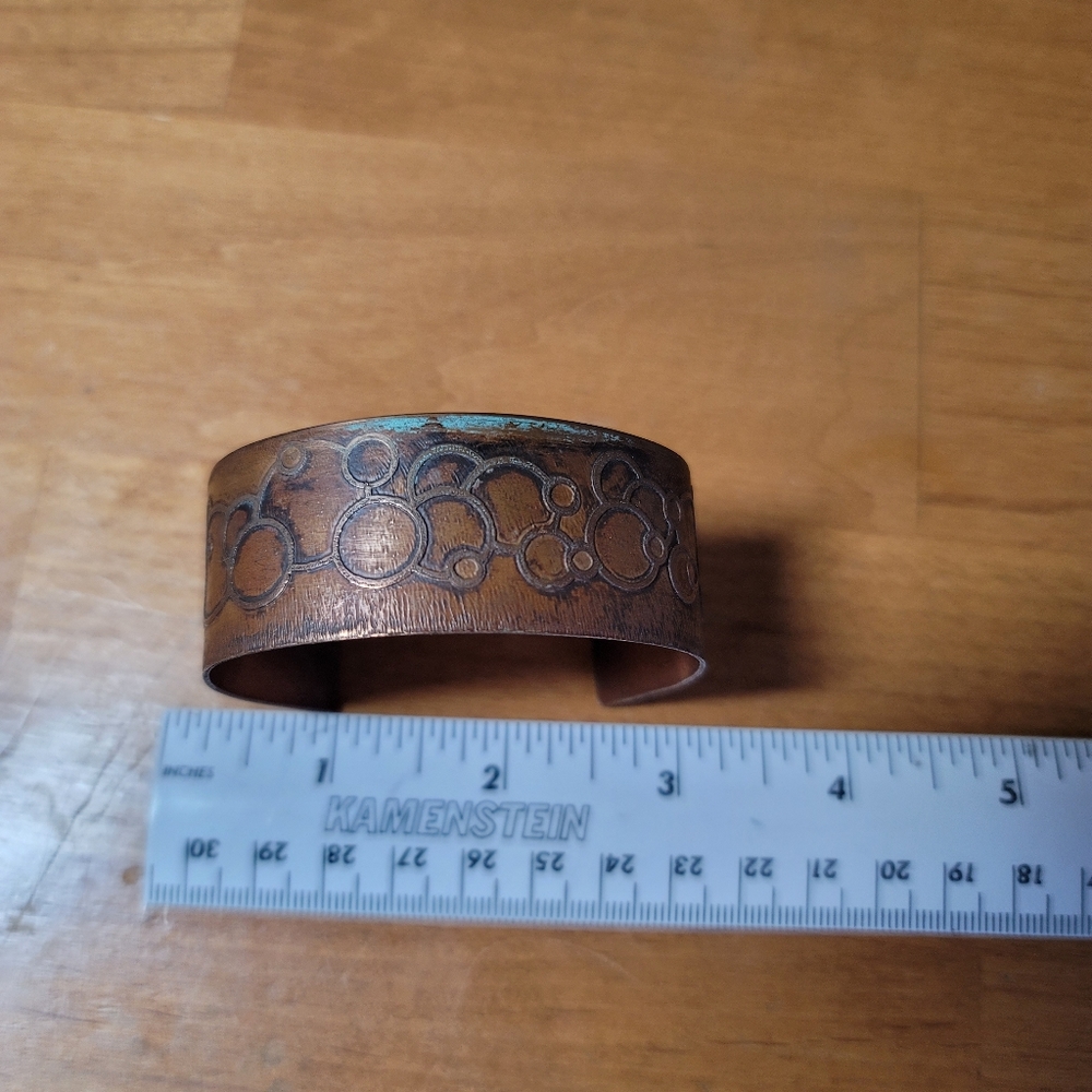 Handmade Etched Copper Cuff Style 'Bubble' Bracelet, NWOT